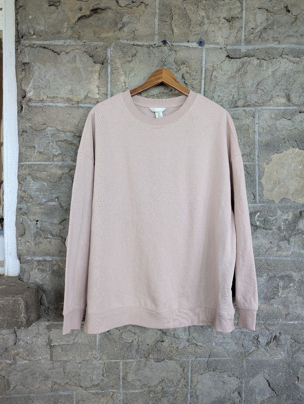 H&M Basic Blush Pink Pullover Sweater Ladies XL Cozy Fall Feminine Rose Top
